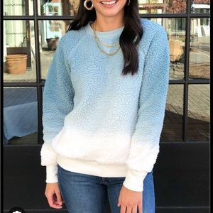 P.J. Salvage ombré blue Sherpa sweater xs